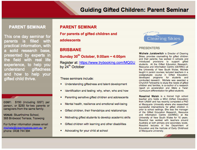 Clearing Skies Brisbane - Professional Services For Nurturing Gifted Children And Their Families